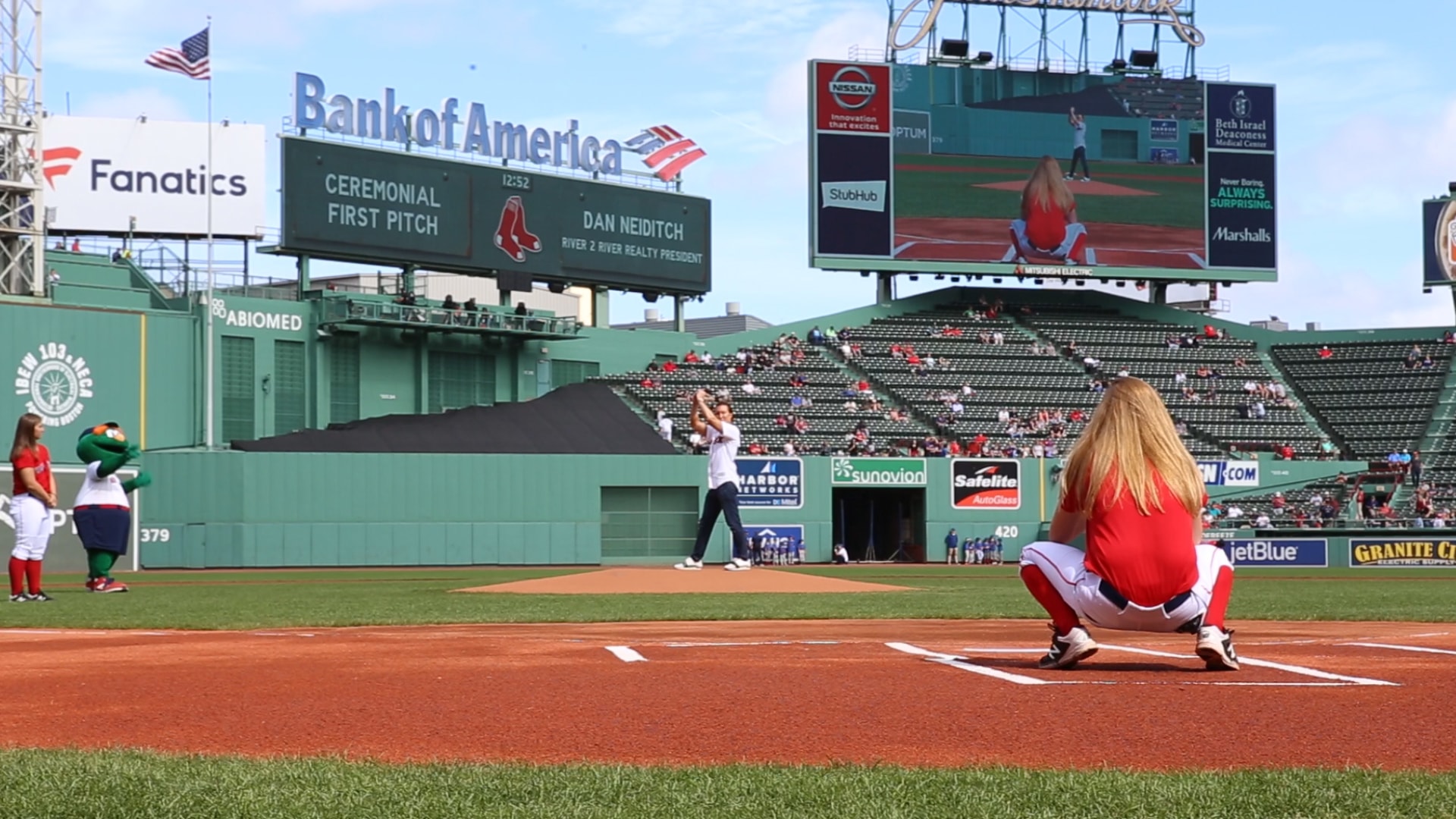 Daniel Neiditch Opening Pitch at Red Sox